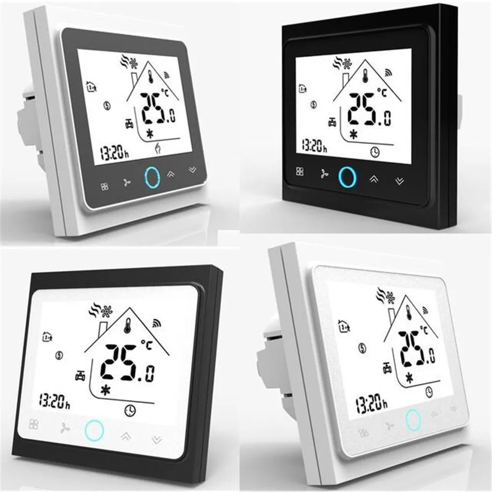 Wifi термостат программируемый lcd центральный кондиционер термостат Modbus 2/4-Pipe три скорости ветра комнатный регулятор температуры