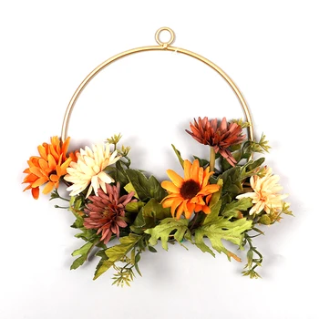 

Hotel Vivid Seasonal Wall Sunflower Garland Home Wedding Party Hanging Decoration Window Front Door Artificial Wreath Pendant