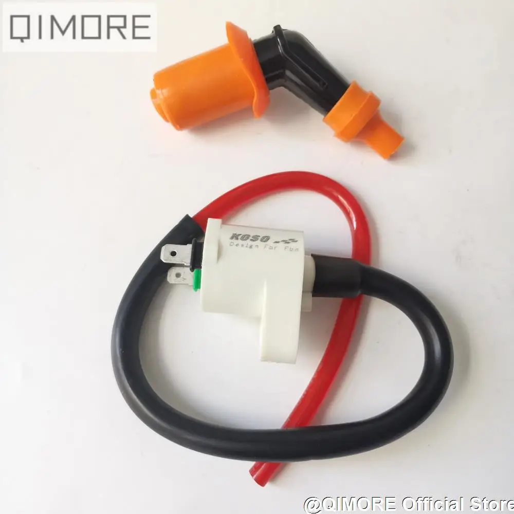 KOSO Performance High Voltage Ignition Coil for Scooter DIO50 ZX50 GY6 50 GY6 125 150 139QMB 152QMI 157QMJ motorcycle ignition coil moped ignition coil