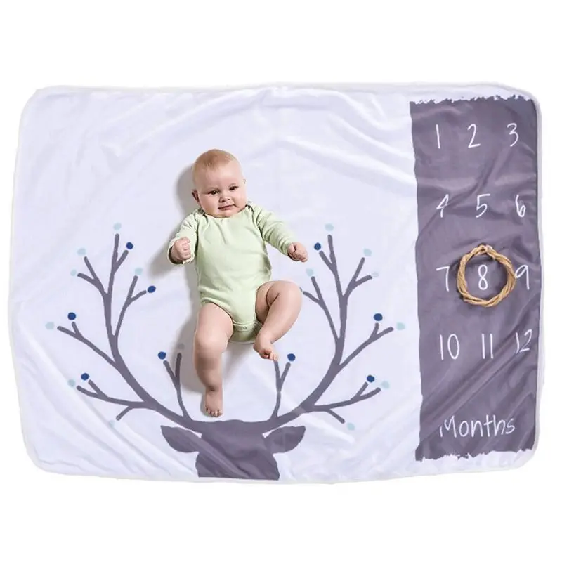 

Baby Milestone Blanket Baby Photography Props Blanket Newborn 12 Monthly Photo Props Elk Background Blanket for Shooting