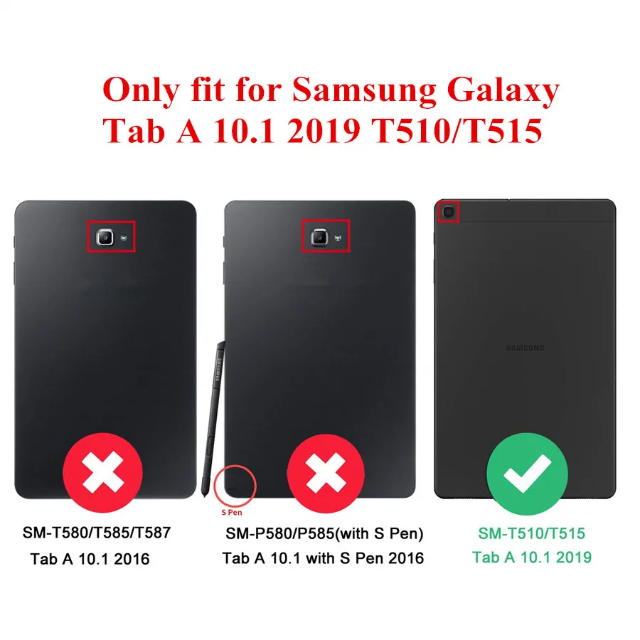 Чехол для samsung Galaxy Tab A 10,1 SM-T510/T515 Funda 3-Слои гибридная защита от падения 360 Поворот ремешок на руку+ ремешок на шею