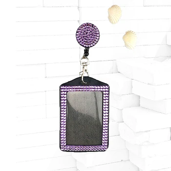 

All Round Sparkling Crystal Rhinestone Leather Neck ID Badge Lanyard Keys Holder