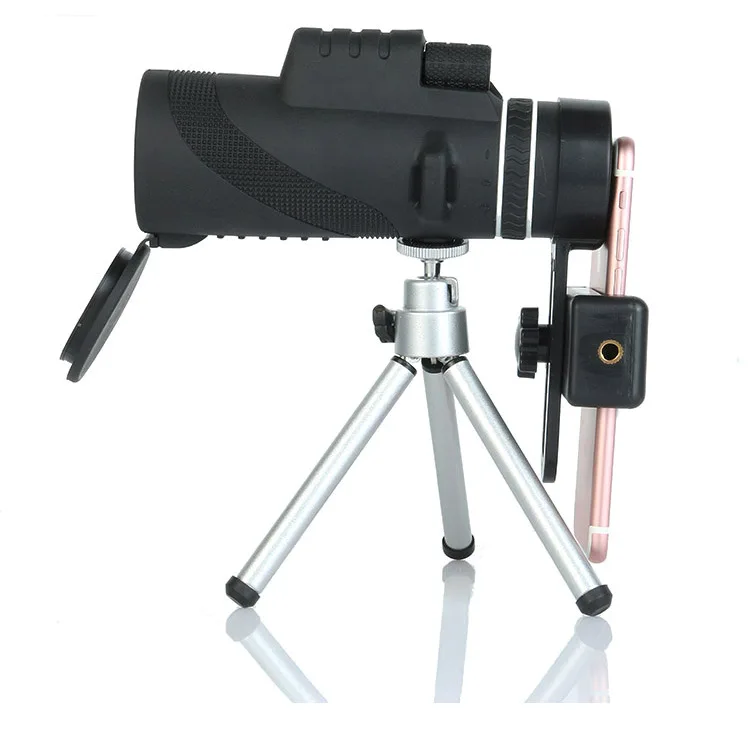 40x60 портативный HD оптический Монокуляр телескоп День/ночное видение+ зажим для телефона+ штатив зум оптический HD объектив для наружной охоты