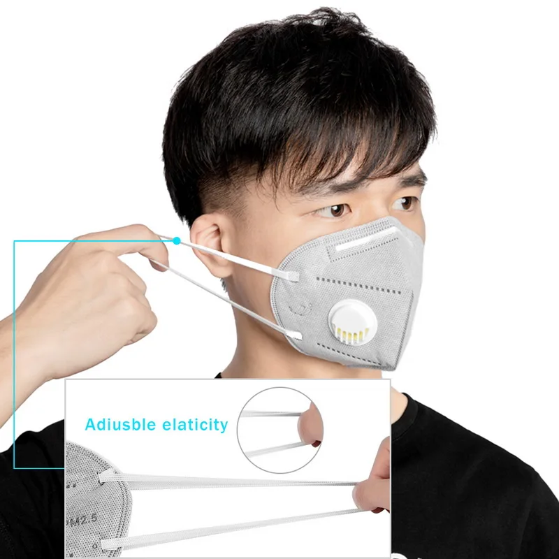 

In Stock KN95 Folding Valved Dust Mask PM2.5 Anti Virus Formaldehyde Bacteria Proof Face Mouth Mask Safe Breathable Hot Sale