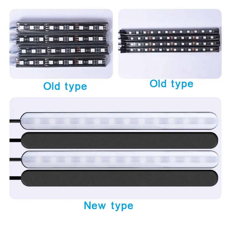 4 шт. телефон приложение пульт дистанционного управления RGB светодиодный водонепроницаемый под автомобилем система подсвечивания гибкие светодиодные полосы света