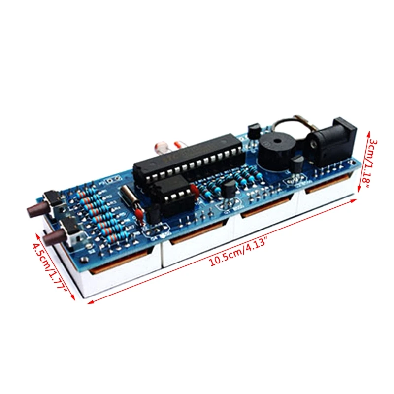 DIY 4 Digit Digital Clock Electronic LED Kit Large Display Case Light Control AXYF 2