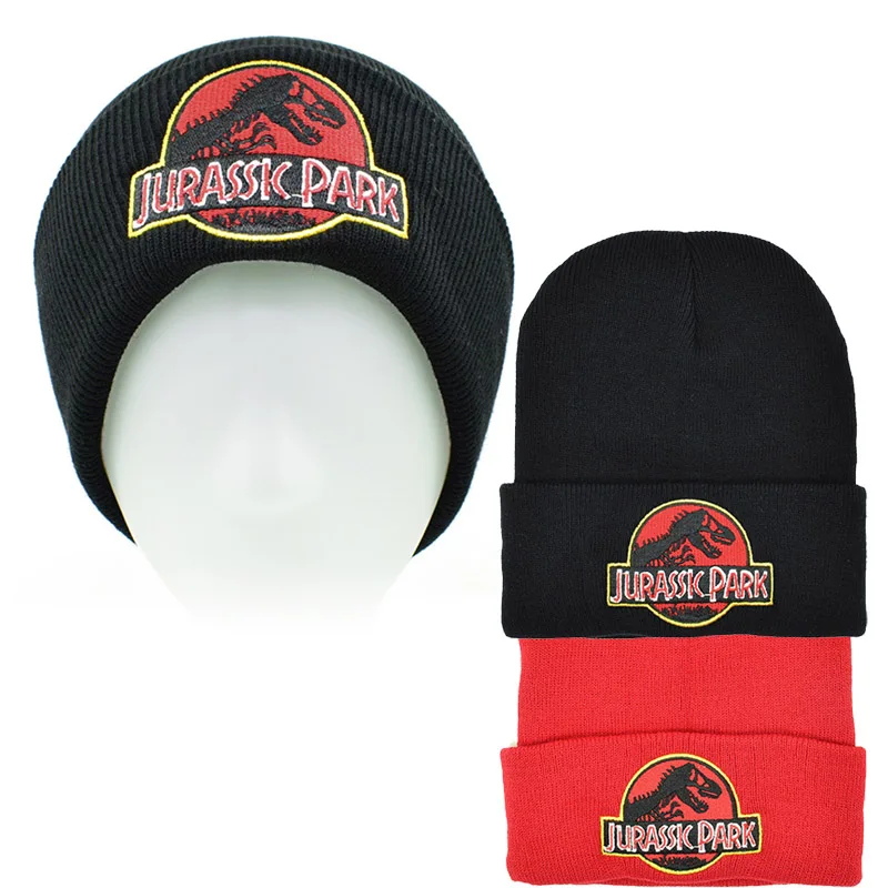 

Jurassic-Park Dinosaur Caps Winter Hat Beanie Cotton Knit Skullies Beanie Hip Hop Outdoor Streetwear Hats Christmas Hat for fans
