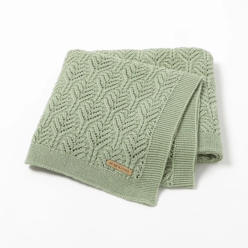 

Baby Blanket Cotton Knit Plaid Newborn Stroller Wrap Swaddle Toddler Infant Girl Boy Bedding Cradle Sofa Solid Quilts Super Soft