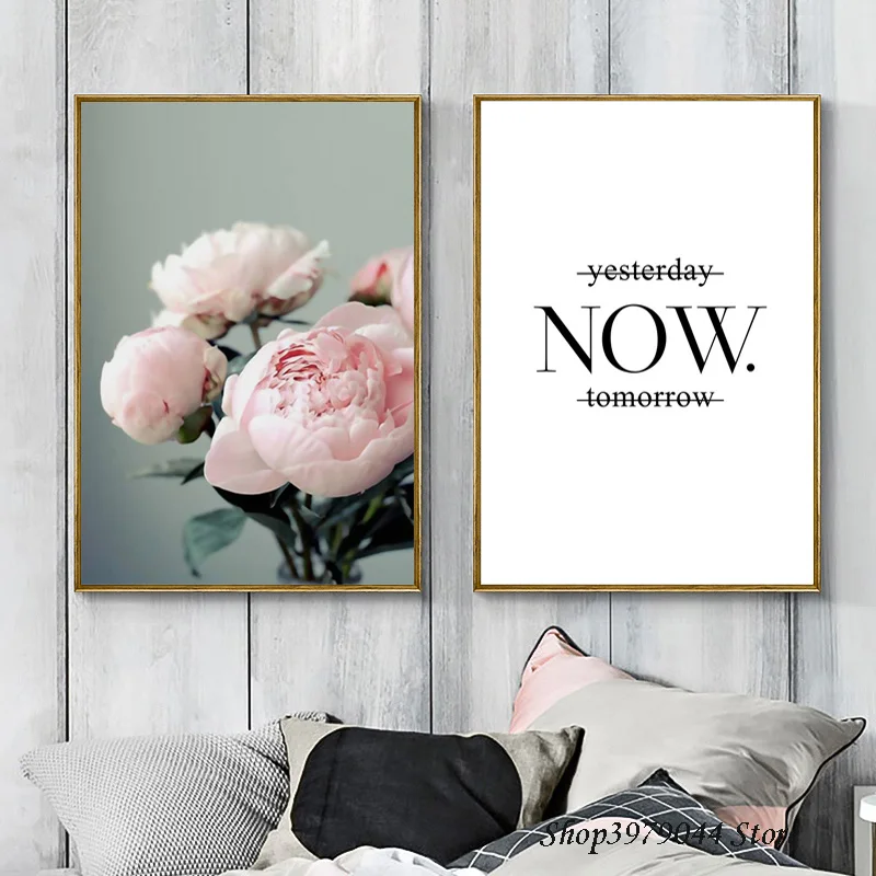 

Pop Art Pink Peony Poster Flower Canvas Painting Nordic Decoration Home Posters And Prints Wall Pictures For Bedroom Unframed