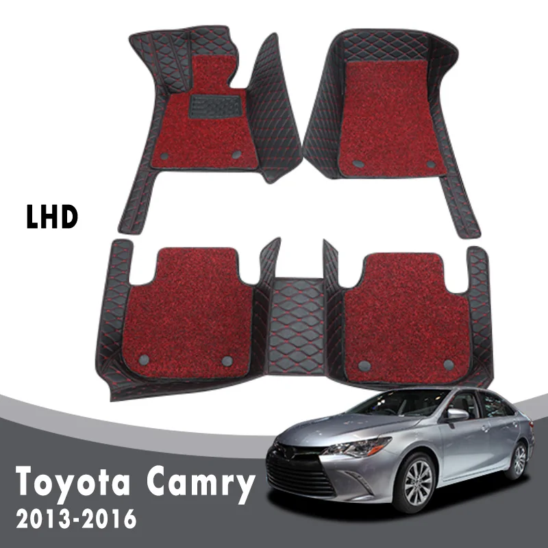 Роскошные двухслойные автомобильные коврики с проволочной петлей для Toyota Camry 2016
