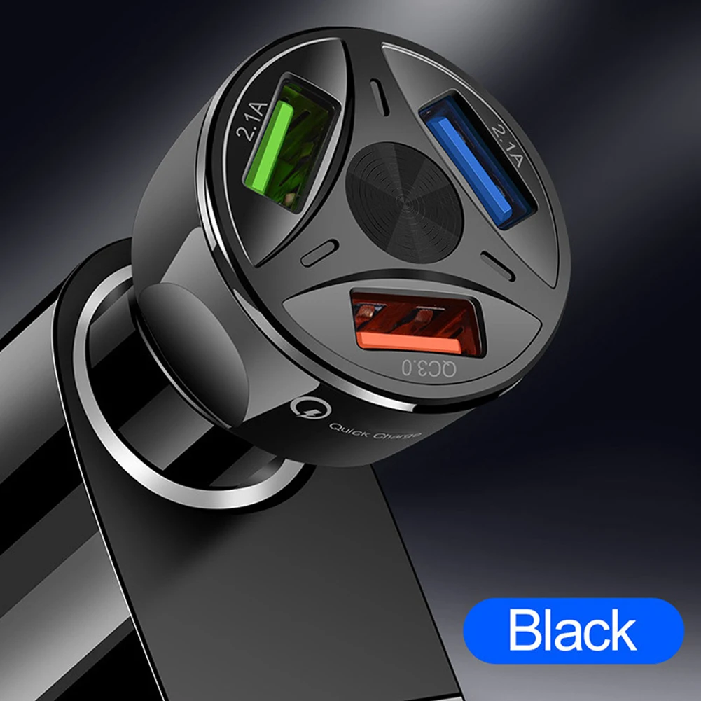 Портативный ABS+ PC смарт-чип 3 usb порта 3,0 Быстрая зарядка мобильного телефона автомобильное зарядное устройство стабильная Зарядка адаптер питания