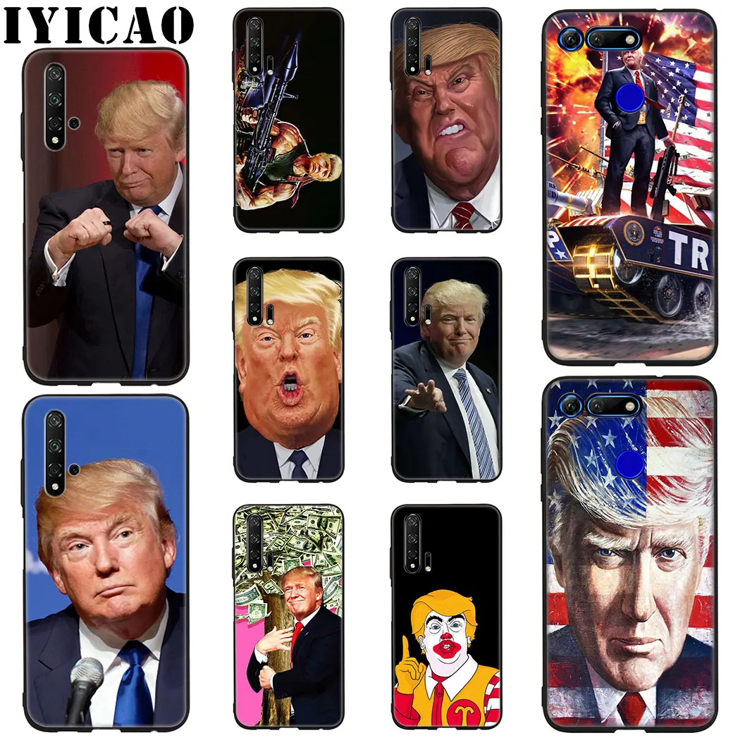 Забавный мягкий силиконовый чехол IL56 с изображением трампа для телефона Huawei Honor