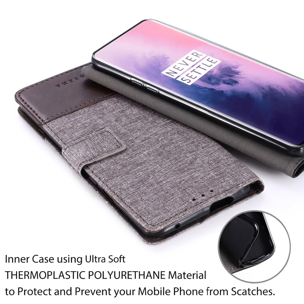 Чехол-Кошелек для Oneplus 7 Pro Oneplus 6T 6 Чехол из ткани PU кожаный чехол-подставка кармашки для карт откидная крышка для Oneplus 5T 5 3t 3 Чехол
