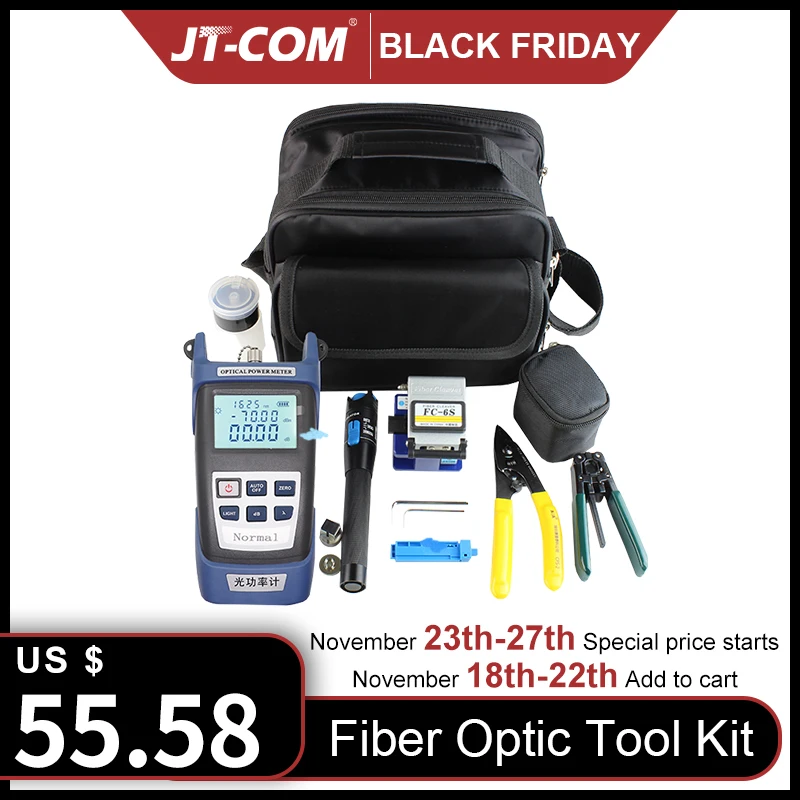 12pcs Fiber Optic FTTH Tool Kit with FC-6S Fiber