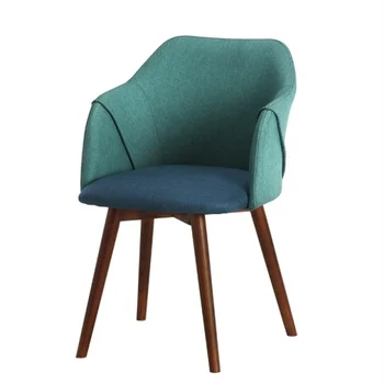 

Nordic cloth solid wood dining chair leisure modern minimalist home coffee restaurant computer Aden back makeup chair