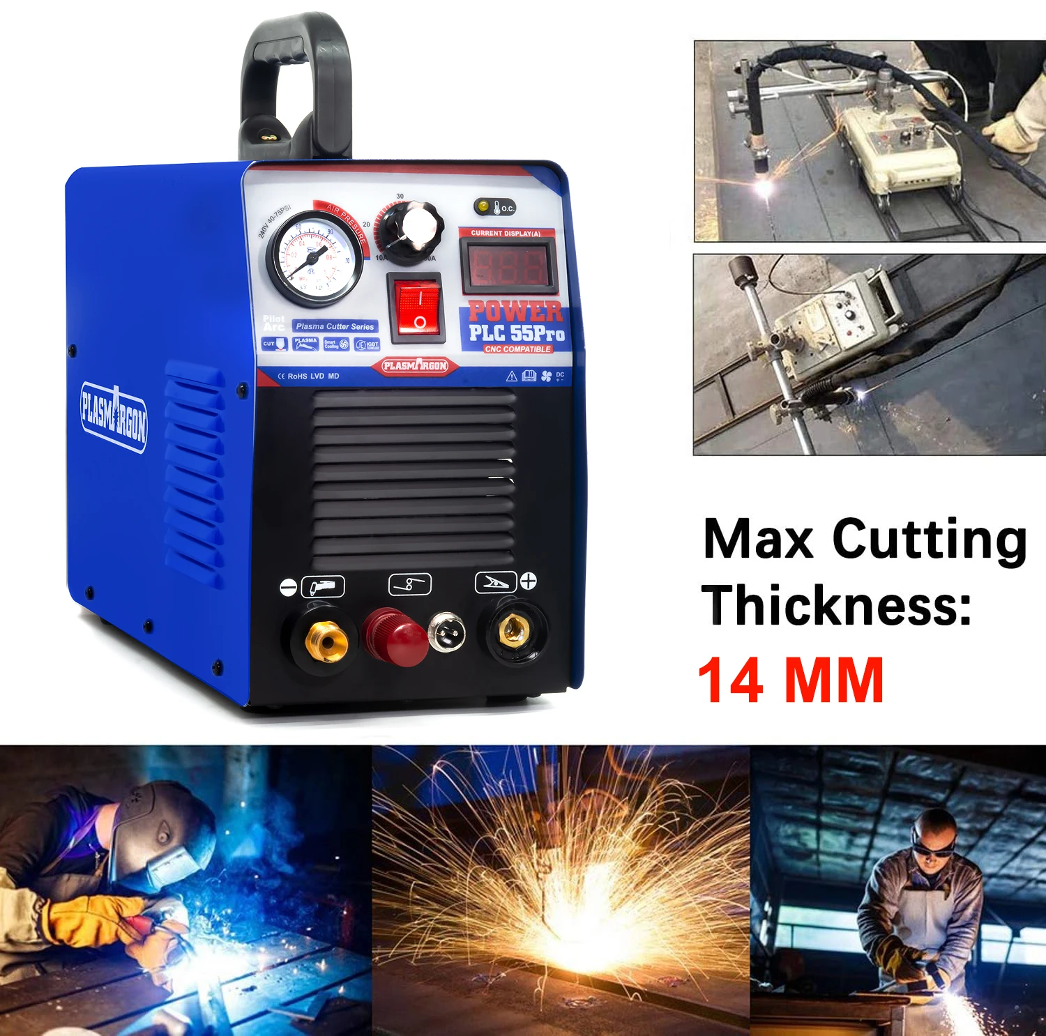 PLASMARGON Air Plasma Cutter Plc 55Pro Pilot Arc CNC Cutting Machine 50A Welding Equipment 110/220v 5
