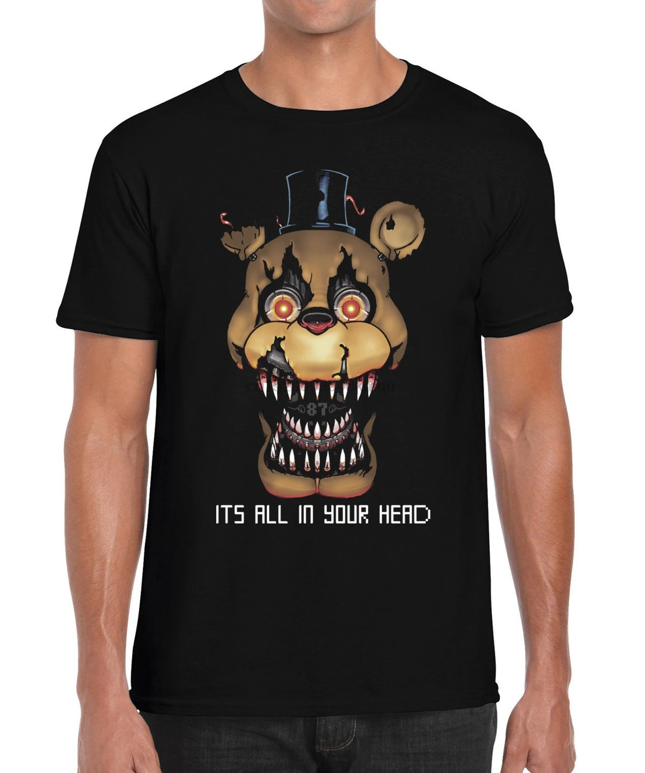 Bite of 87 1987 FNAF nightster Freddy Five Parody Inspired Graphic Футболка с принтом в подарок футболка стиле