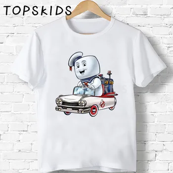 

2019 Children Old School Ghostbuster Cartoon Print T-shirts Boys&Girls Stay Puft Funny Baby Tops Kids Summer Tshirt,HKP5224
