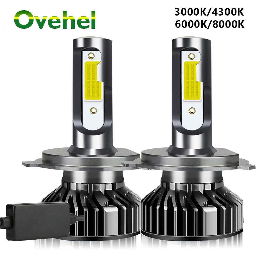 OVEHEL 2 шт. 3000K 4300K 6000K 8000K 9005 K 9006 лм фонасветильник LE12 в HB3 H1 H4 светодиодный