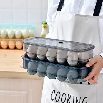 

16 Cells Eggs Storage Case Transparent Anti-collision Stackable Fresh-Keeping Stackable Egg Container For Store Eggs
