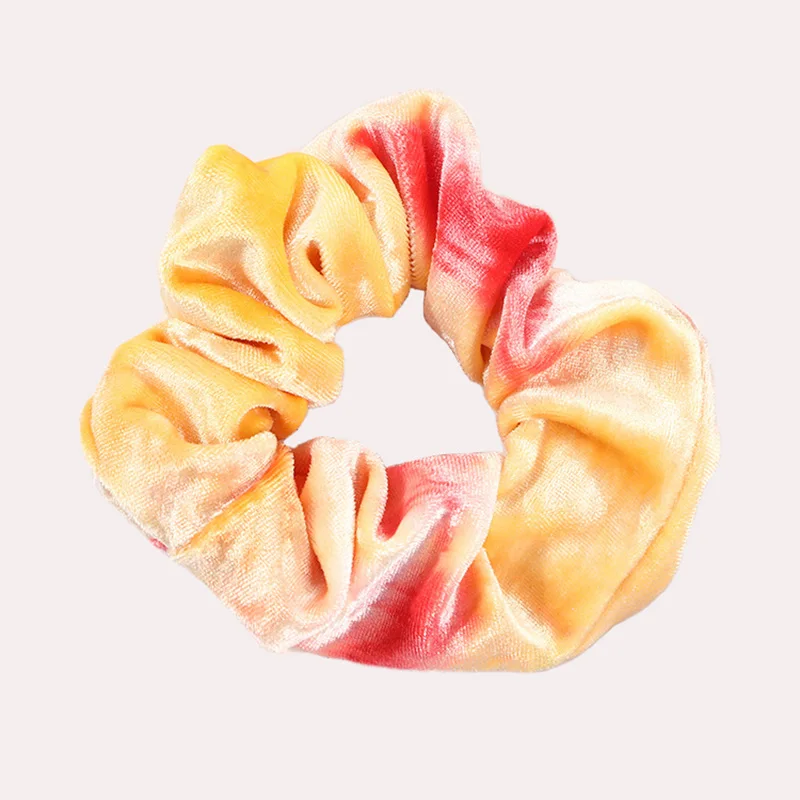 12 шт. Горячая окрашенные волосы Crunchie Velvet Hair Ring Tie новые аксессуары для волос женские эластичные резинки для волос оптом - Цвет: color 5
