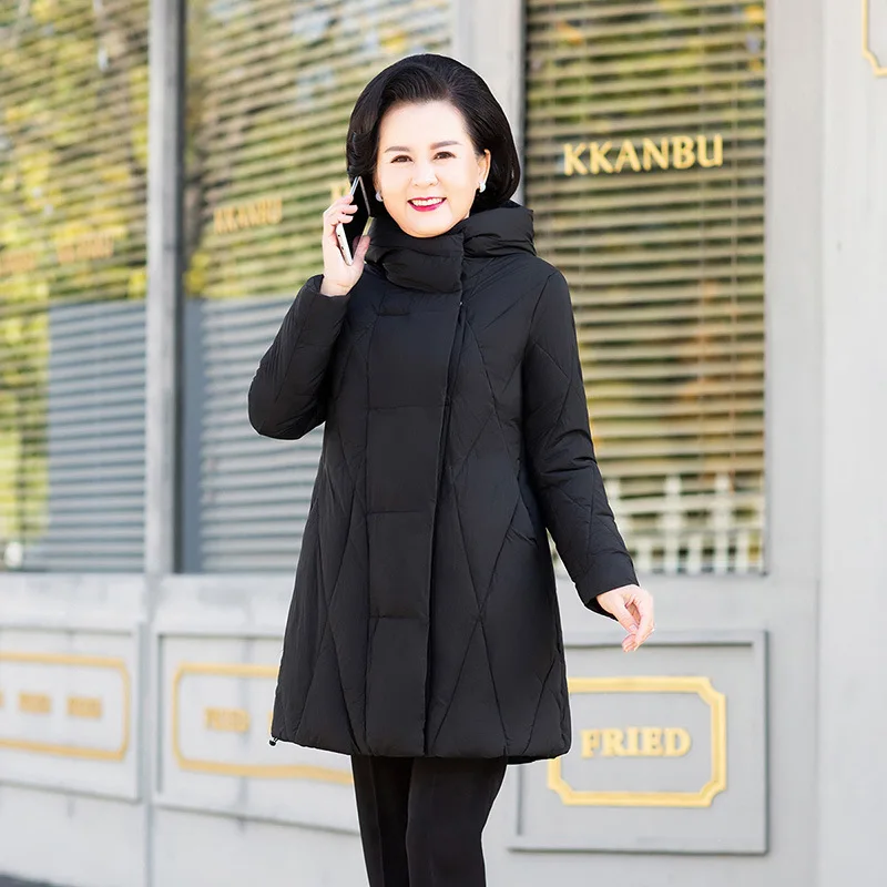 

2019 Autumn And Winter New Style Cotton-padded Clothes Women's Mid-length Mom Cotton Coat Thick Winter Coat Loose And Plus-sized