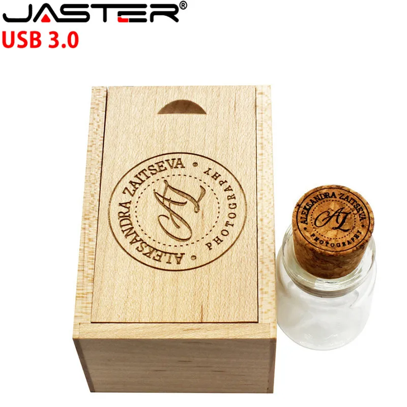 JASTER USB 3 0 стеклянная бутылка для дрифта с пробкой флеш накопитель флешка 4 ГБ 8 16 32 64