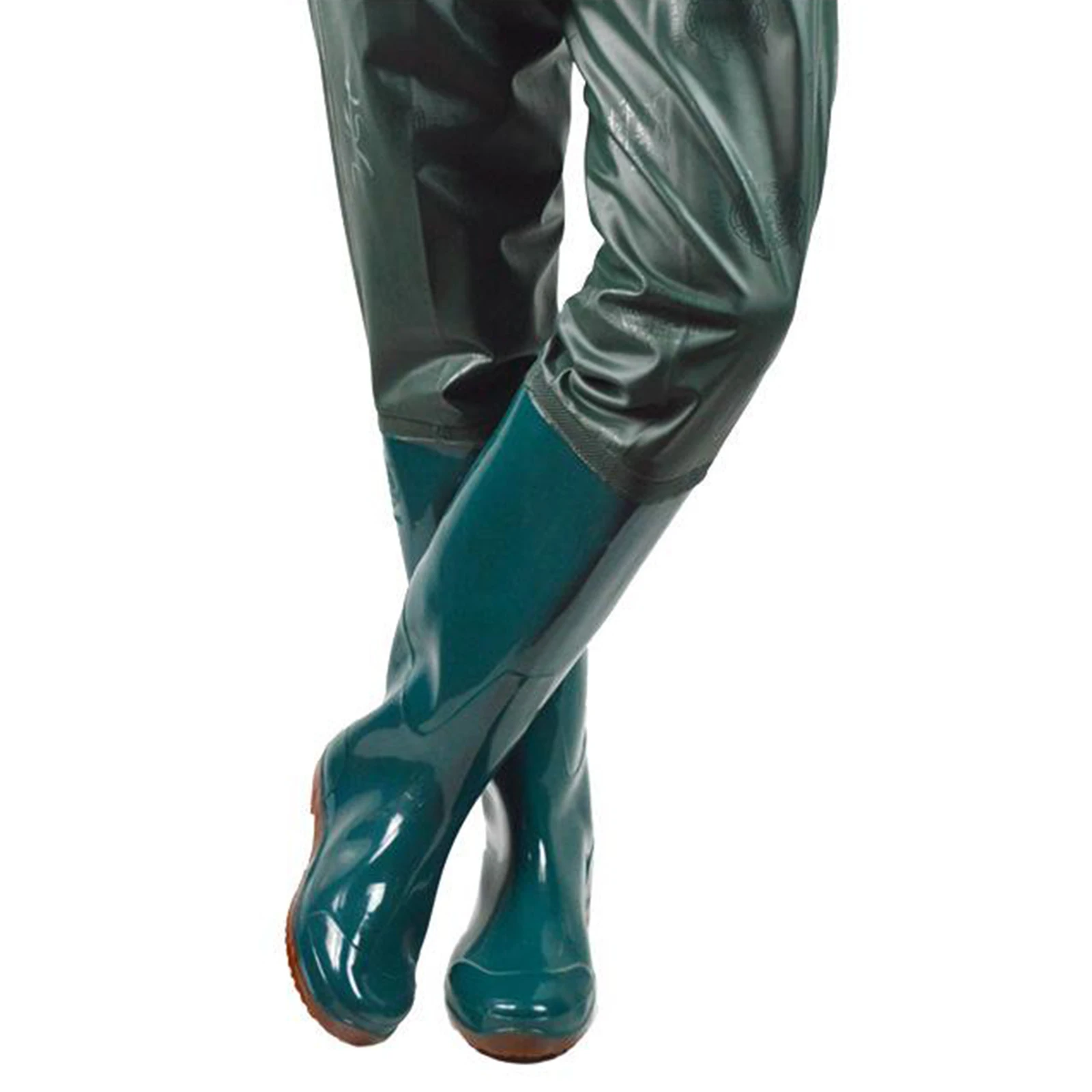 Fishing Waders Fishing Trousers Waist Length Trousers Lower Field Fishing Shoes Waterproof Shoes Wading Green