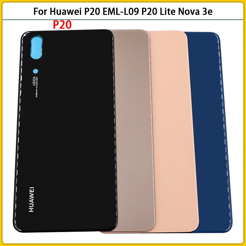 10 шт. Новинка P20 Lite задний корпус для Huawei EML L09 L29 P20Lite Nova 3e Стеклянная Крышка