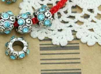 10pcs Petals Bead Caps Enamel big hole Cloisonne Metal Diamond Jewelry Findings For Bracelet spacer Making DIY zd4s | Украшения и