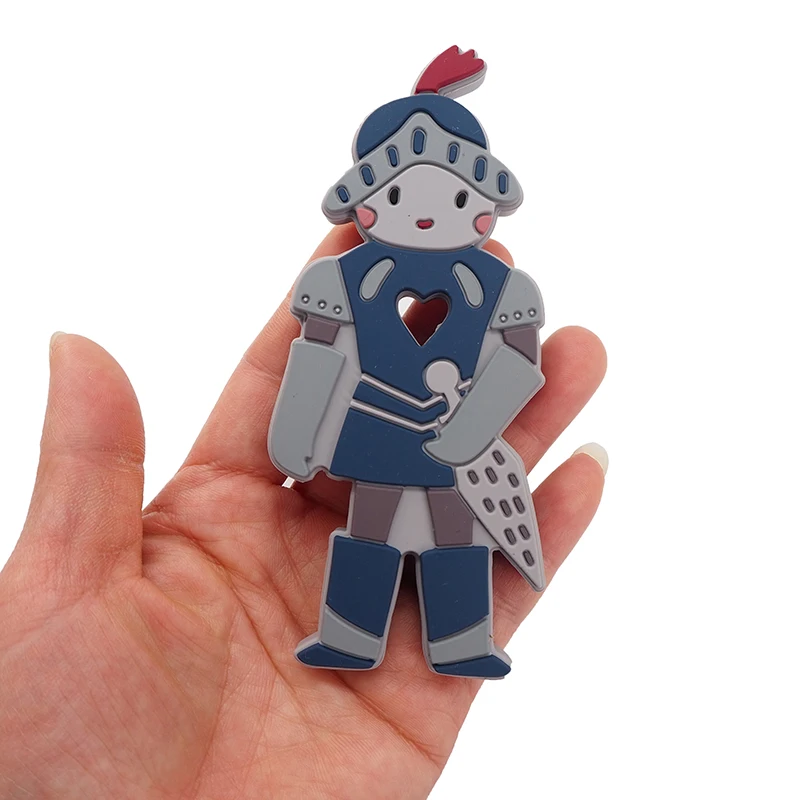 Chenkai 5PCS Silicone Warrior Teether Chewable Nursing Soldier Teething For DIY Baby Sensory Pacifier Dummy Jewelry Animal Toy