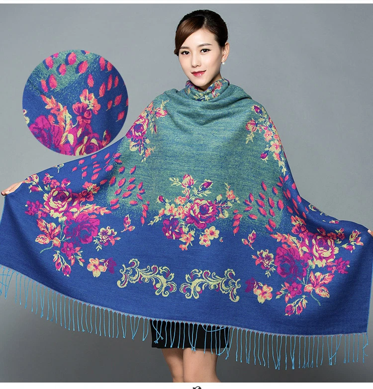 Новая модная кашемировая шаль зимнее женское пончо Женская шаль Femme Pashmina женский Bufanda Mujer
