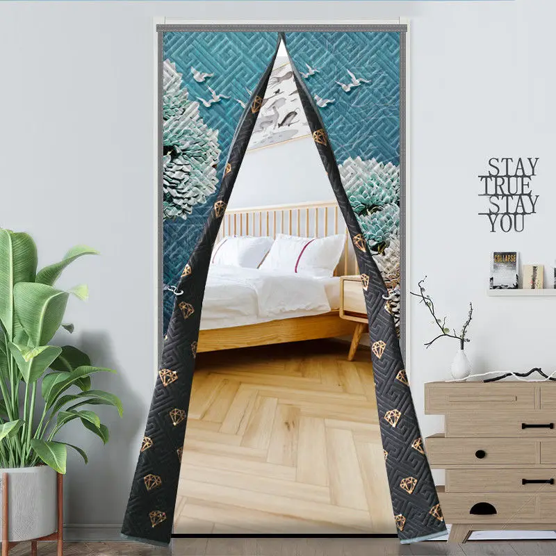 

Магнитная термозанавеска на дверь, обруч и петля, самоклеящаяся перегородка для экрана, зимняя ветрозащитная дверная занавеска, сохраняющая тепло, для кондиционера