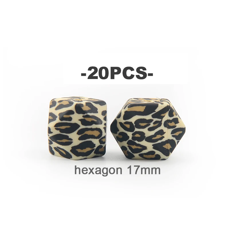 Floral and Leopard Print Silicone Bead Set