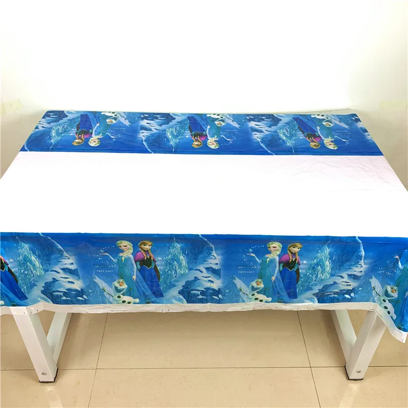 Tablecloth-2-1pcs Дисней Принцесса Холодное сердце Анна Эльза 108*180 см День Рождения украшения Детские принадлежности одноразовая посуда скатерть детский душ - Цвет: Tablecloth-2-1pcs