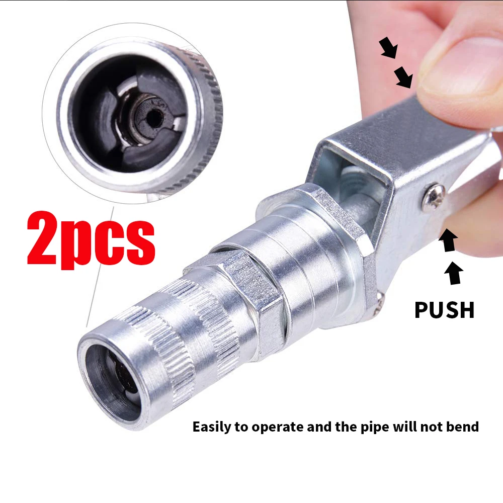 High Pressure  Grease Gun Coupler Locks For SAE & Metric Zerk Fitting 1/8