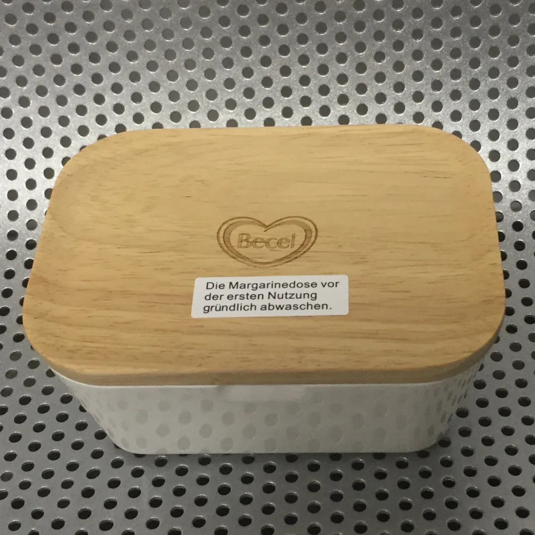 JX-LCLYL Butter Box Melamine Dish With Wood Lid Holder Serving Storage Container