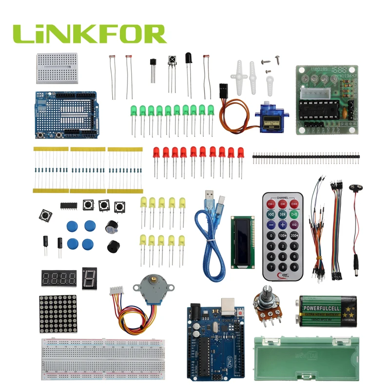 LiNKFOR для Arduino UNO R3 96 в 1 проекта UNO R3 1602 LCD стартовый набор наборы для ухода за кожей