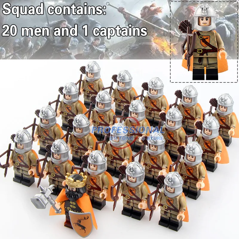 Baratos 21 piezas bloques de construcción Juego de tronos versión Mandon more Stark Lannister Selmy Ice y Fire Jimmy Lannister regalos Juguetes KT1029