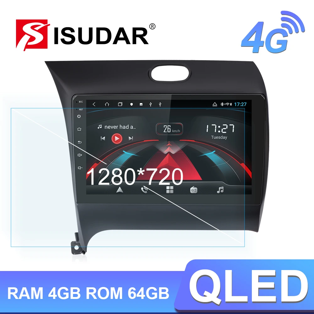 Isudar H53 4G Android 1 Din Авто Радио Для KIA/K3/FORTE /CERATO автомобильный мультимедийный плеер