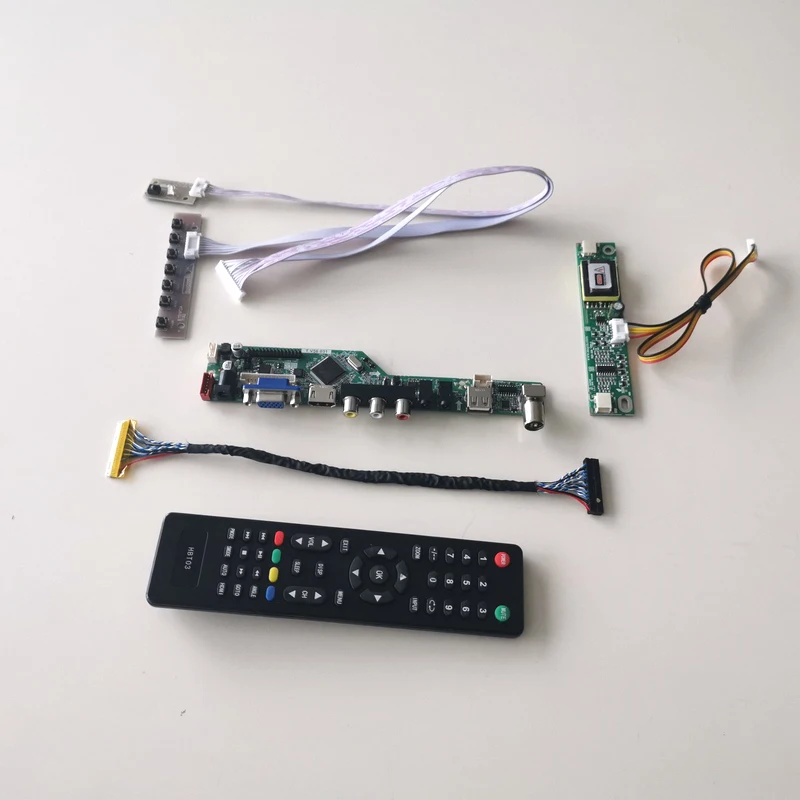 Для M190A1-L0F/L0G/L0J VGA HDMI AV USB RF T. V56 плата контроллера ЖК-дисплей панель 2CCFL 30Pin LVDS пульт дистанционного управления+ инвертор+ клавиатура комплект