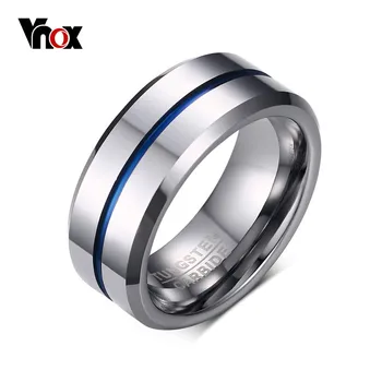 

Vnox 100% Tungsten Carbide Rings for Men 8mm Width Top Quality Male Wedding Jewelry Hot Sales USA