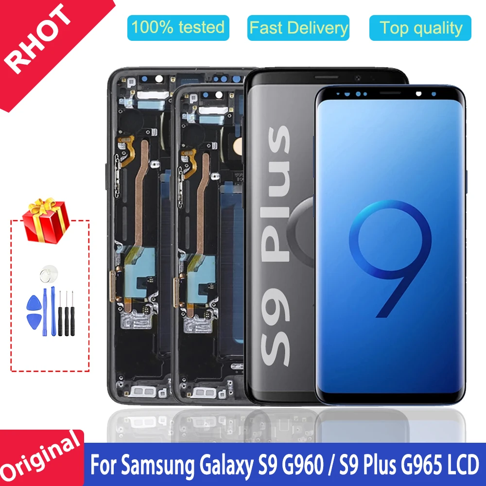 US $162.63 Original Super AMOLED Display For SAMSUNG Galaxy S9 G960 G960F S9 Plus G965 G965F LCD Display Touch Screen Digitizer Assembly