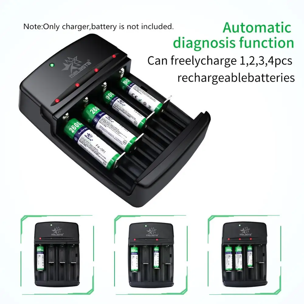 Зарядное устройство для батарей 1 6 в Ni Zn AA/AAA 3 2 В LiFePO4 батарея с USB кабелем LED 4 слота