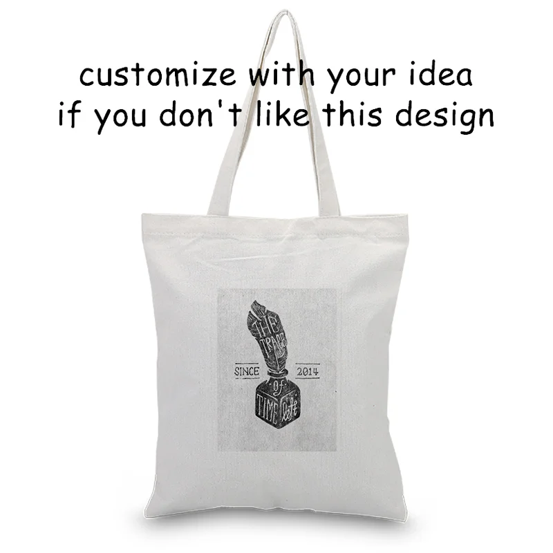 Ретро-сумка для ежедневного использования на заказ Печать Логотип сумка для покупок холст эко многоразовая утилизация текст DIY