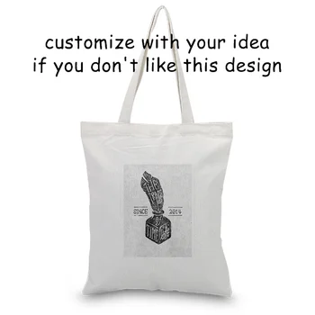 

RETRO Tote Bag Daily Use Custom Print Logo Handbag Shopping Bag Canvas Eco Reusable Recycle Text DIY