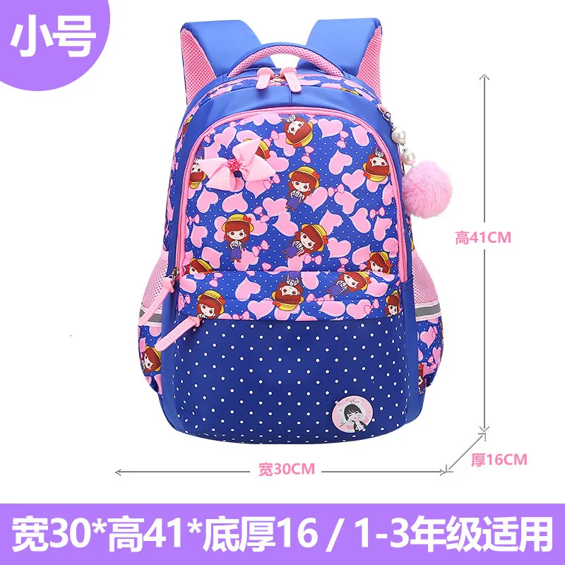 small blue Детские школьные сумки для девочек, детский Ранец с рисунком из мультфильма, ортопедический рюкзак принцессы, школьный рюкзак для детей, Mochila Infantil - Цвет: small blue