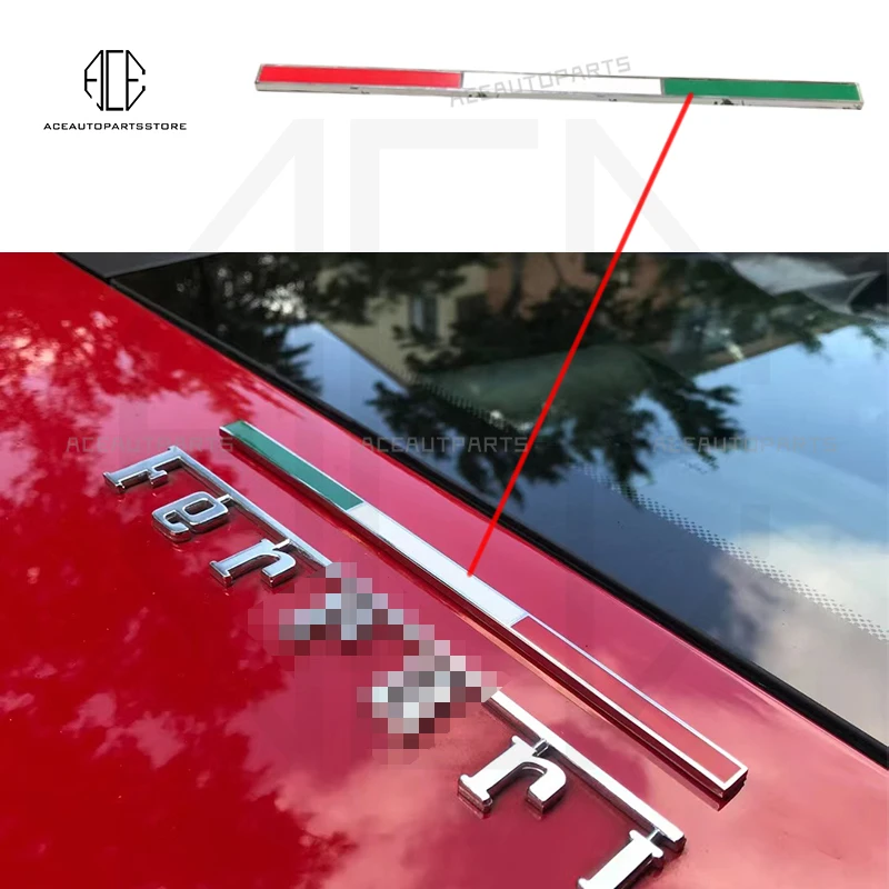 

New For Ferrari Italian Flag Badge Emblem For Rear Hood Car Stickers Auto Accessories
