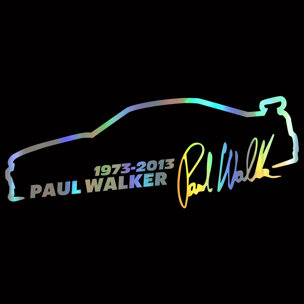 thumbnail image 1 of Pegatina de vinilo para coche, 13 x 5 cm, Paul Walker, Rápido y furioso, pegatina reflectante de moda para coche, pegatinas divertidas en 3D, calcomanías para estilizar el coche, 1 of 5
