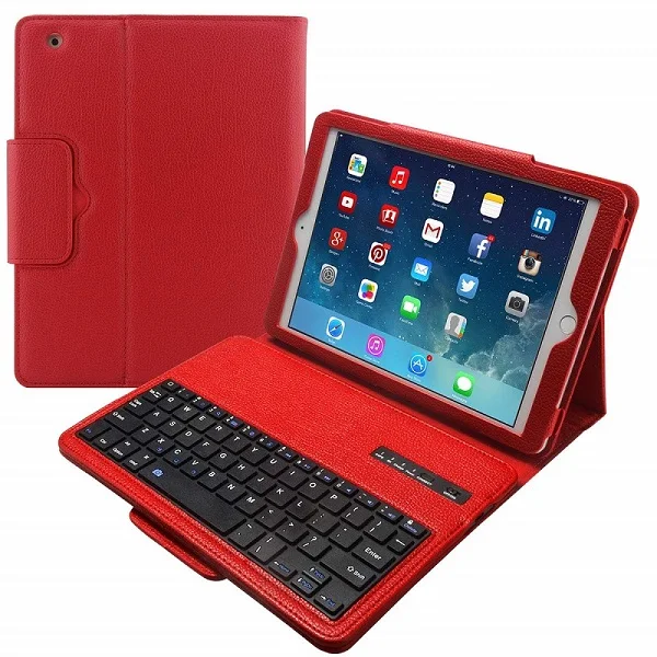 Магнитный чехол для iPad mini 2 mini 3 с клавиатурой Bluetooth из искусственной кожи со съемным покрытием для iPad mini 1 2 3 чехол для клавиатуры - Цвет: Red